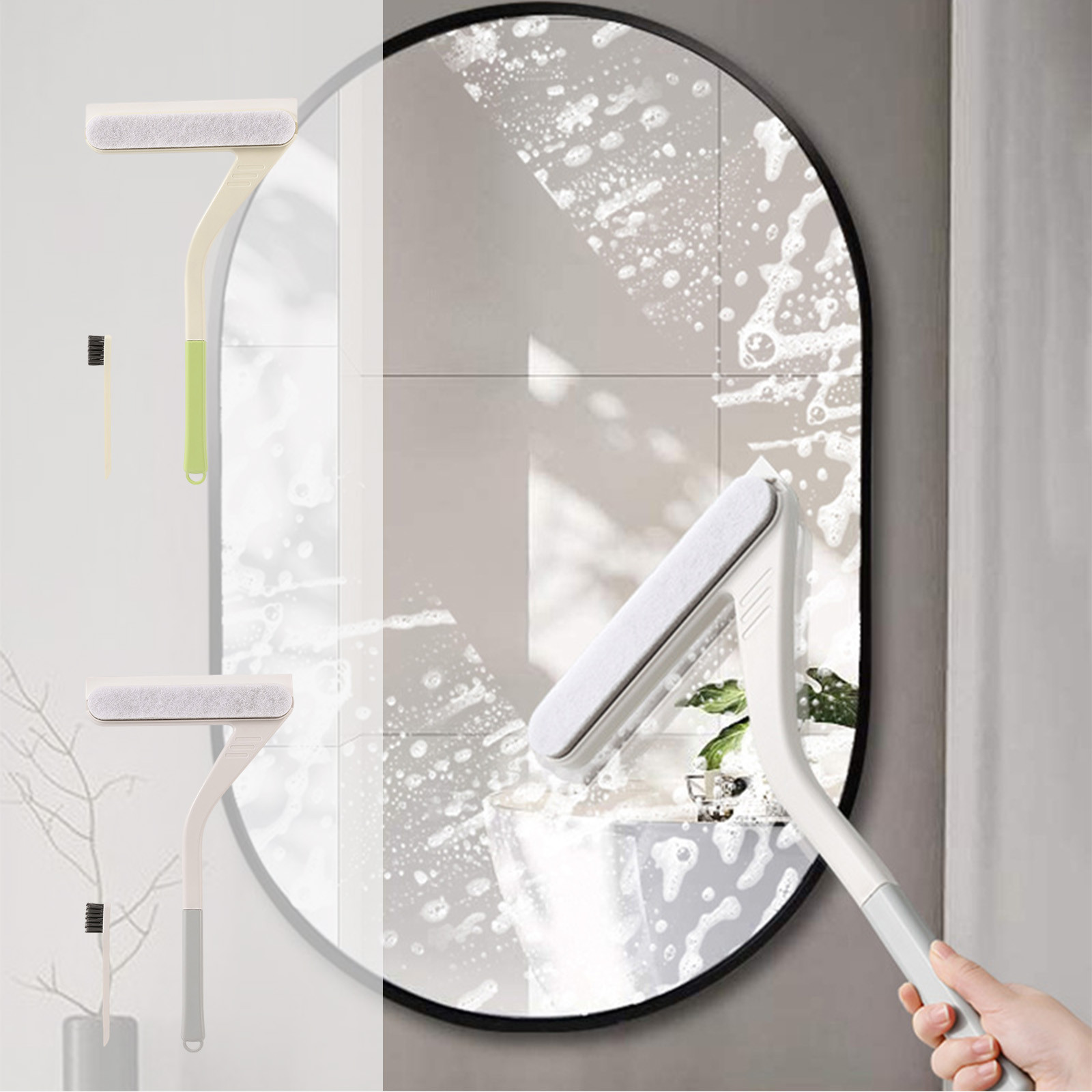 Deal of the Day, Shower Squeegee, Mini Squeegee Cleaner Tool, Small Squeegee for Bathroom Glass, Mirror Tiles, and Car Window Cleaning, Compact, High-Performance, Vehicle Care | Plastic, Gray